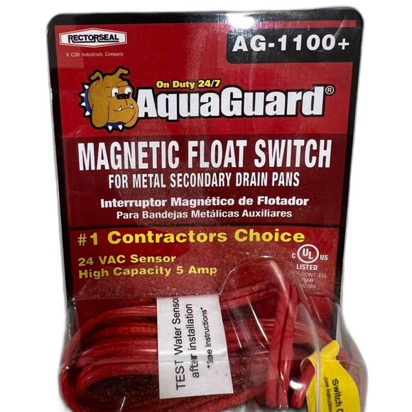 BNIB Rectorseal AquaGuard AG 1100+ Magnetic Float Switch for Metal Drain Pans - Picture 2 of 4